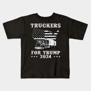 Truckers For Trump 2024 Political Kids T-Shirt